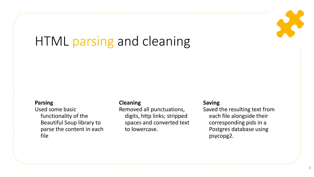 html parsing and cleaning