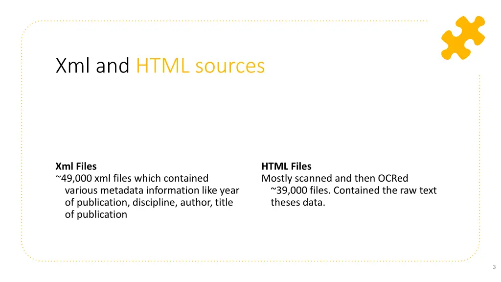 xml and html sources