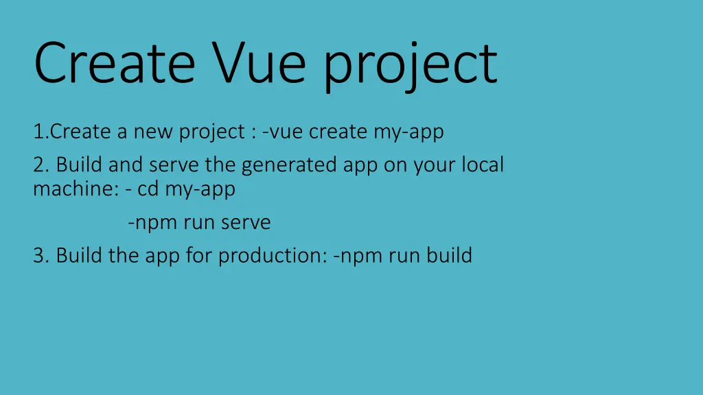 create vue project