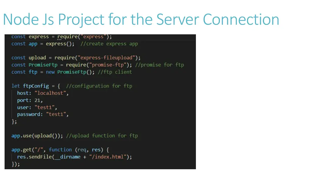 node jsproject for the server connection