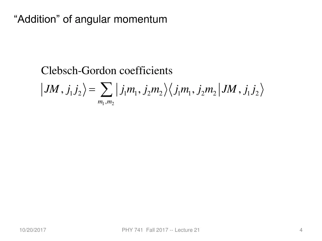 addition of angular momentum