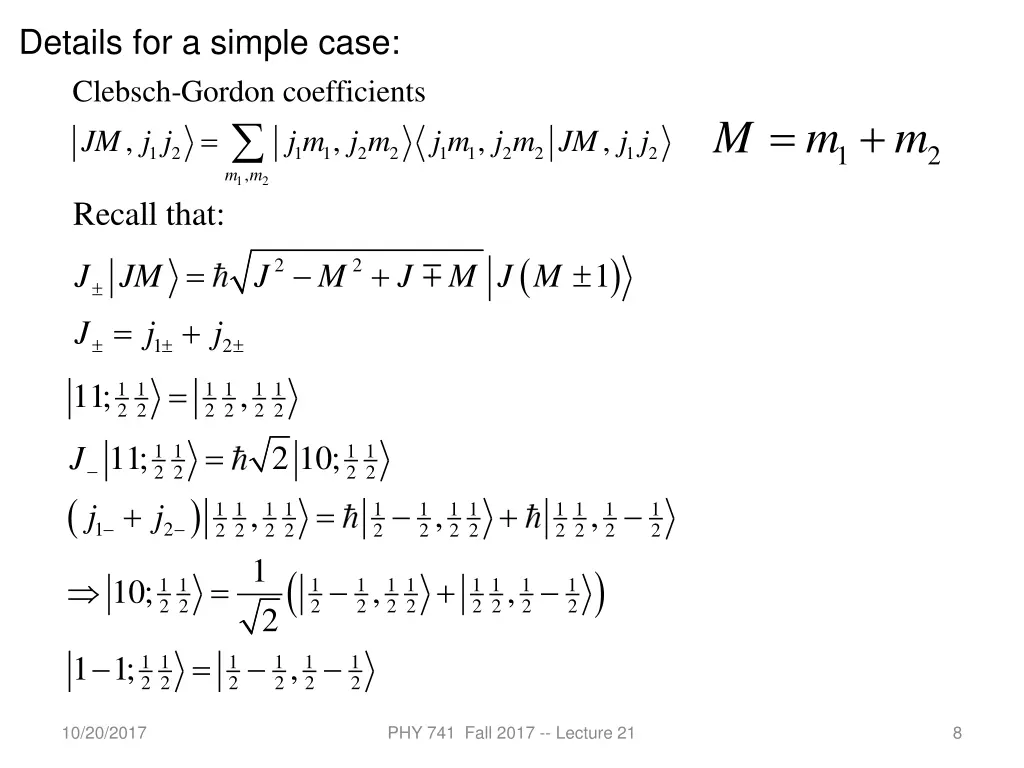 details for a simple case