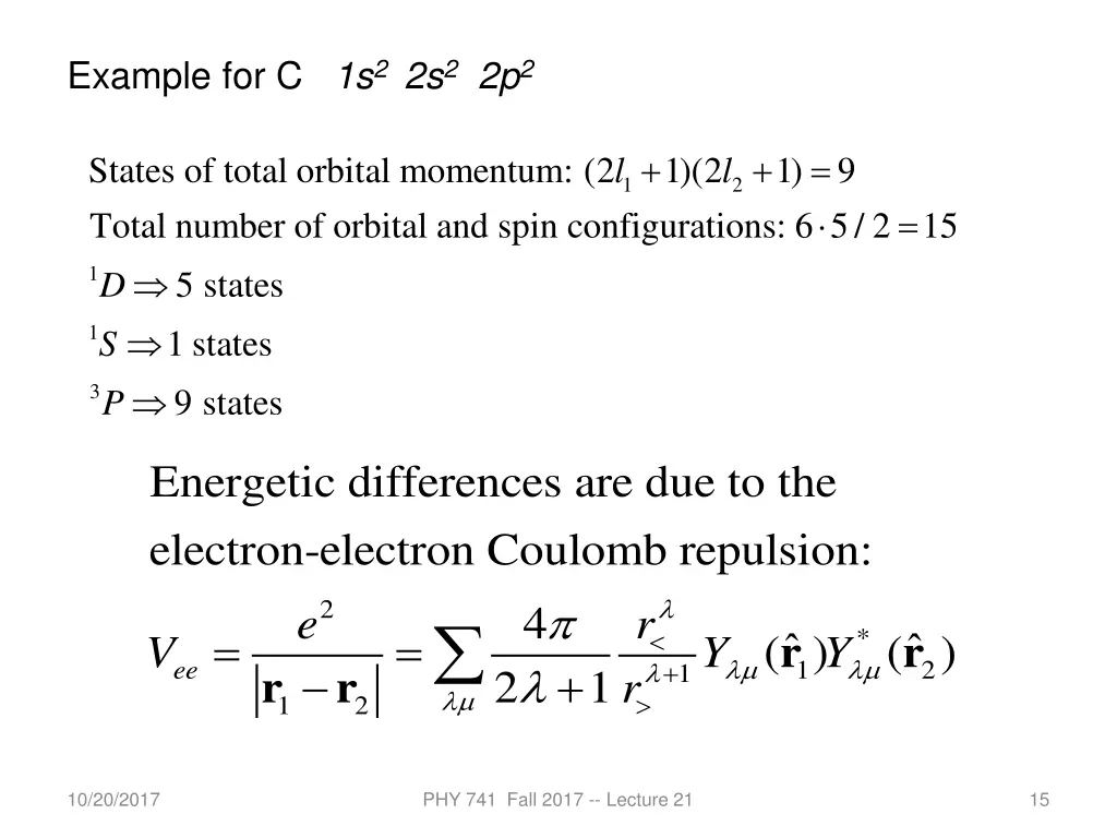 example for c 1s 2 2s 2 2p 2