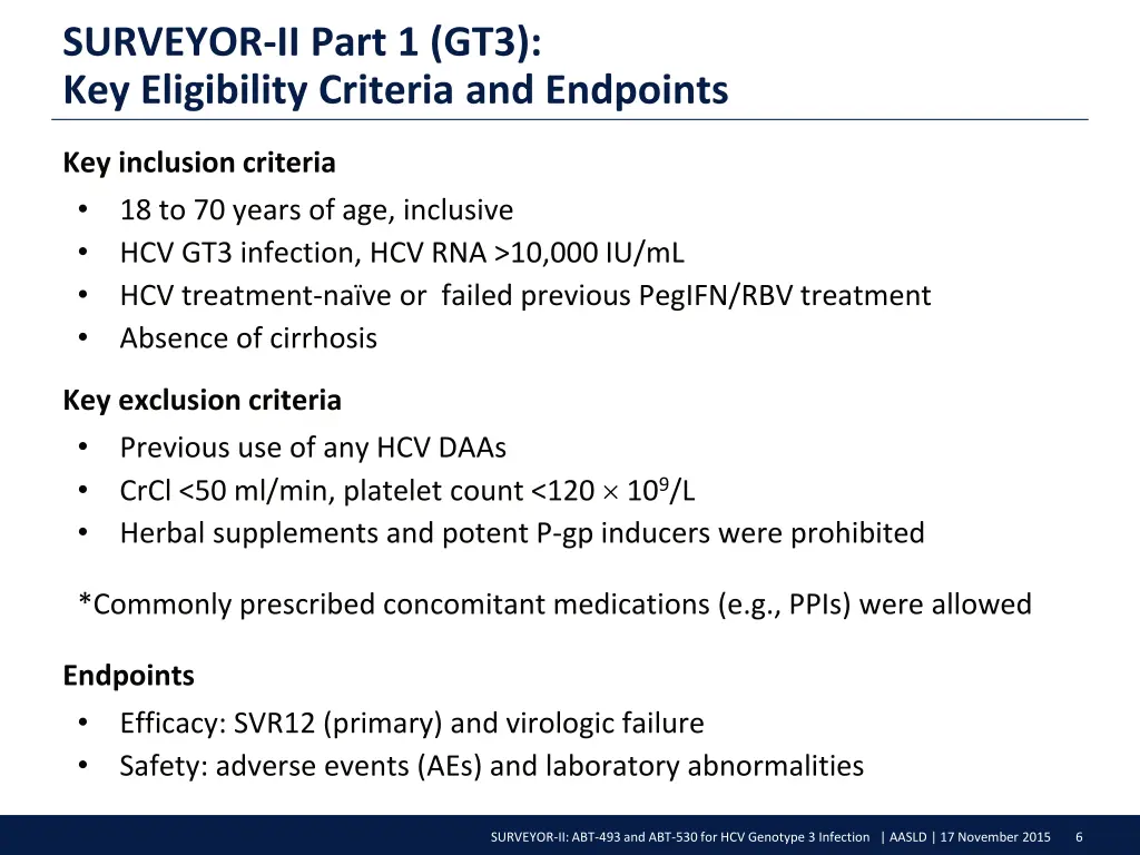 surveyor ii part 1 gt3 key eligibility criteria