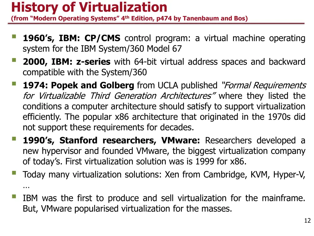 history of virtualization from modern operating