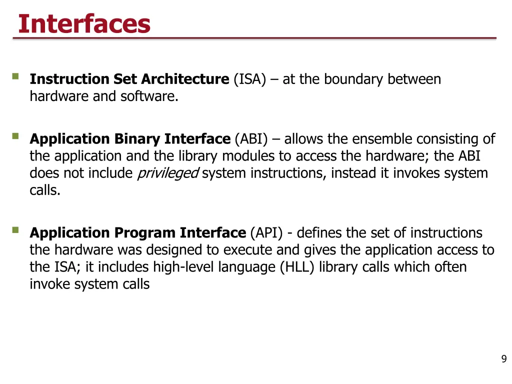 interfaces