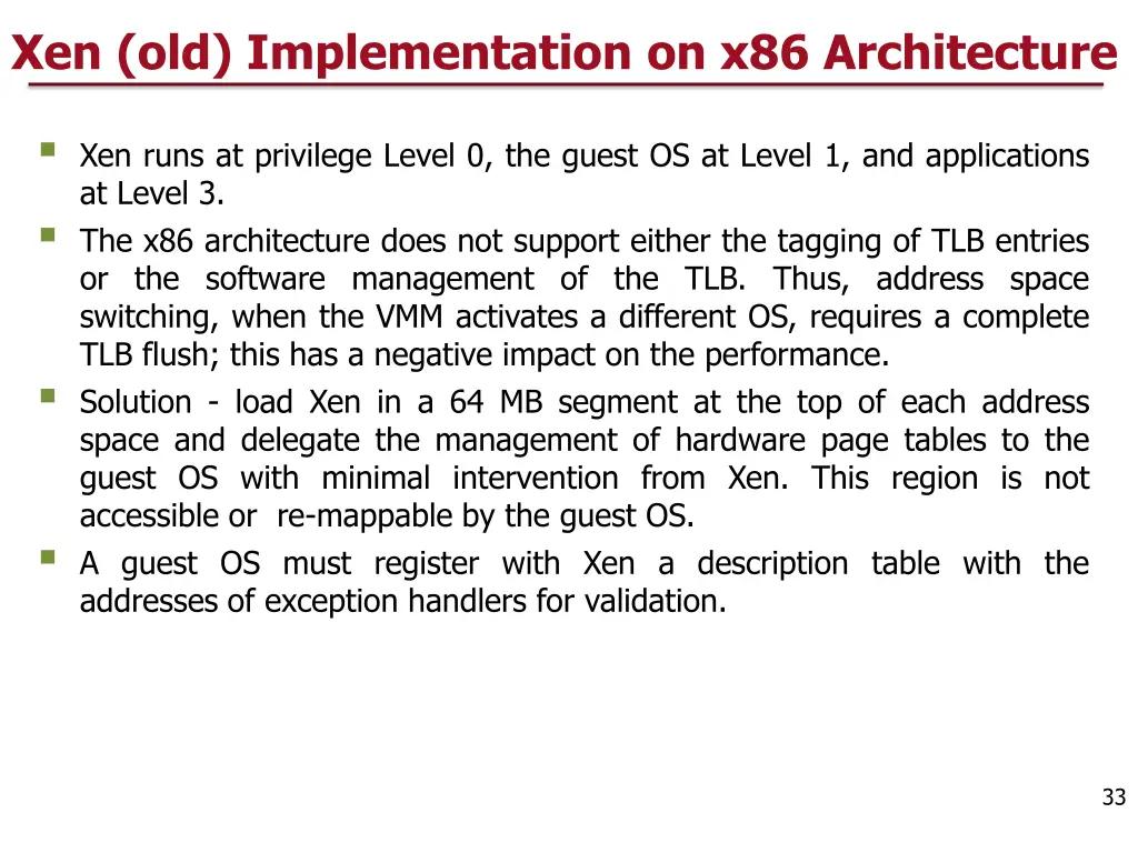 xen old implementation on x86 architecture