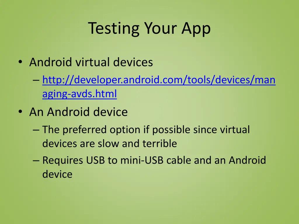 testing your app