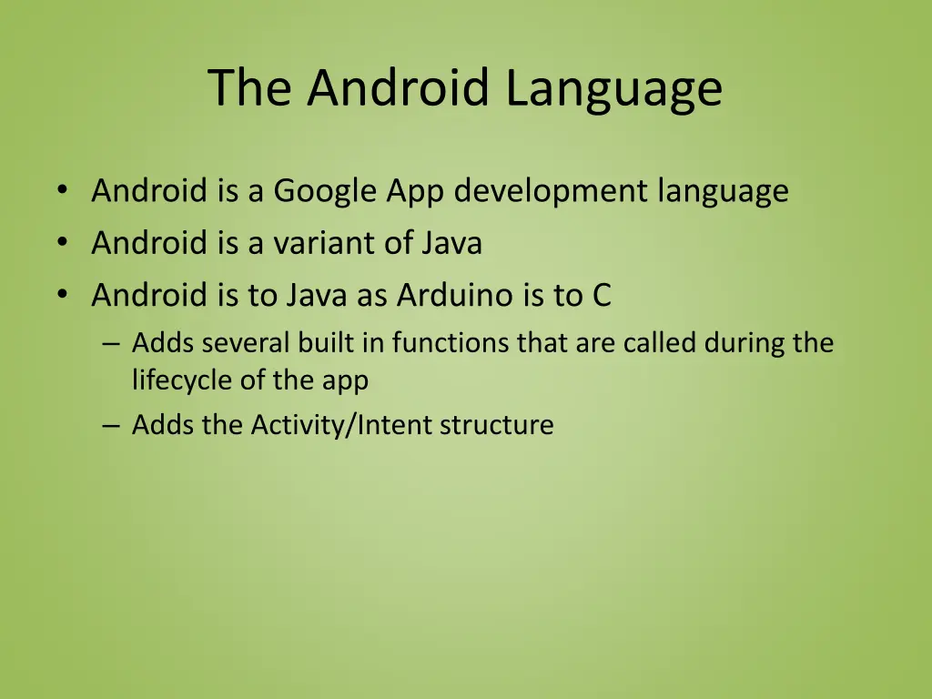 the android language