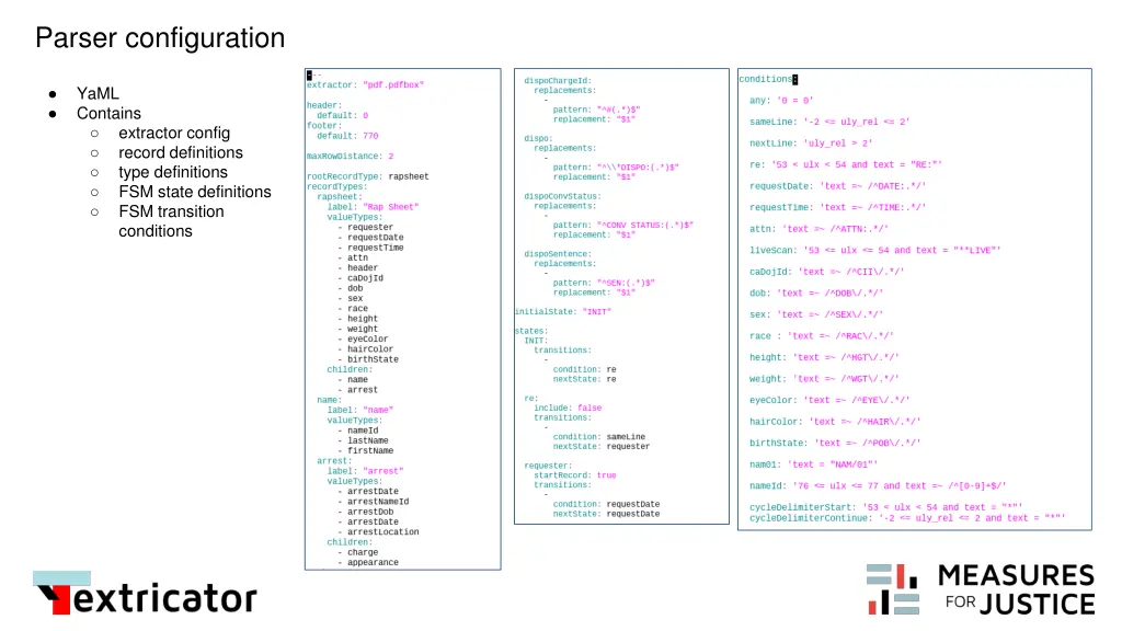 parser configuration