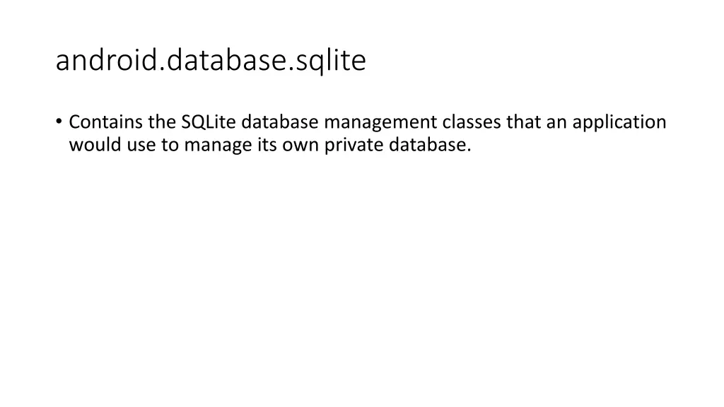android database sqlite