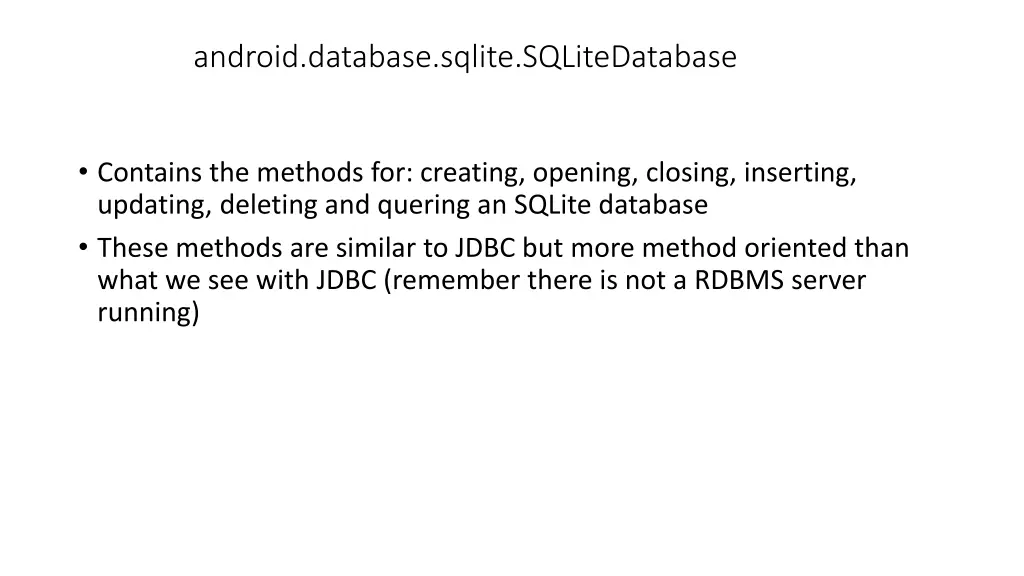 android database sqlite sqlitedatabase