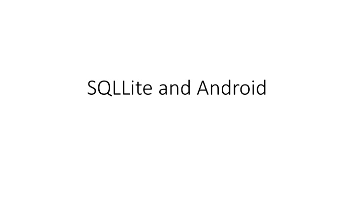 sqllite and android