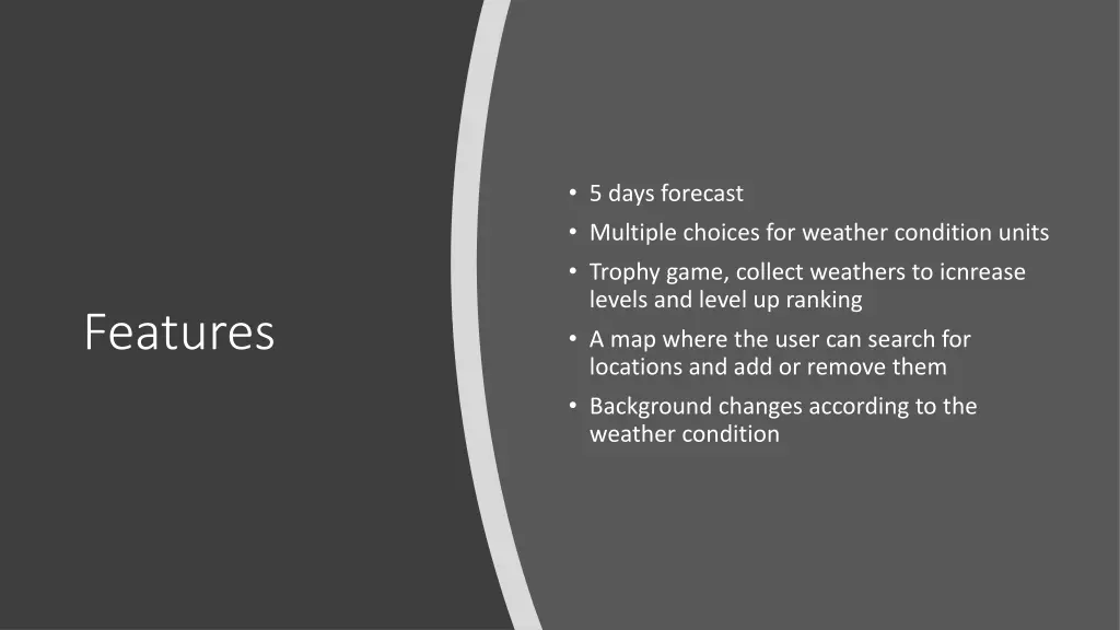 5 days forecast multiple choices for weather