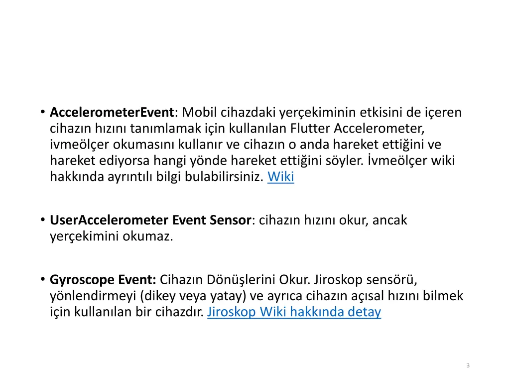 accelerometerevent mobil cihazdaki yer ekiminin