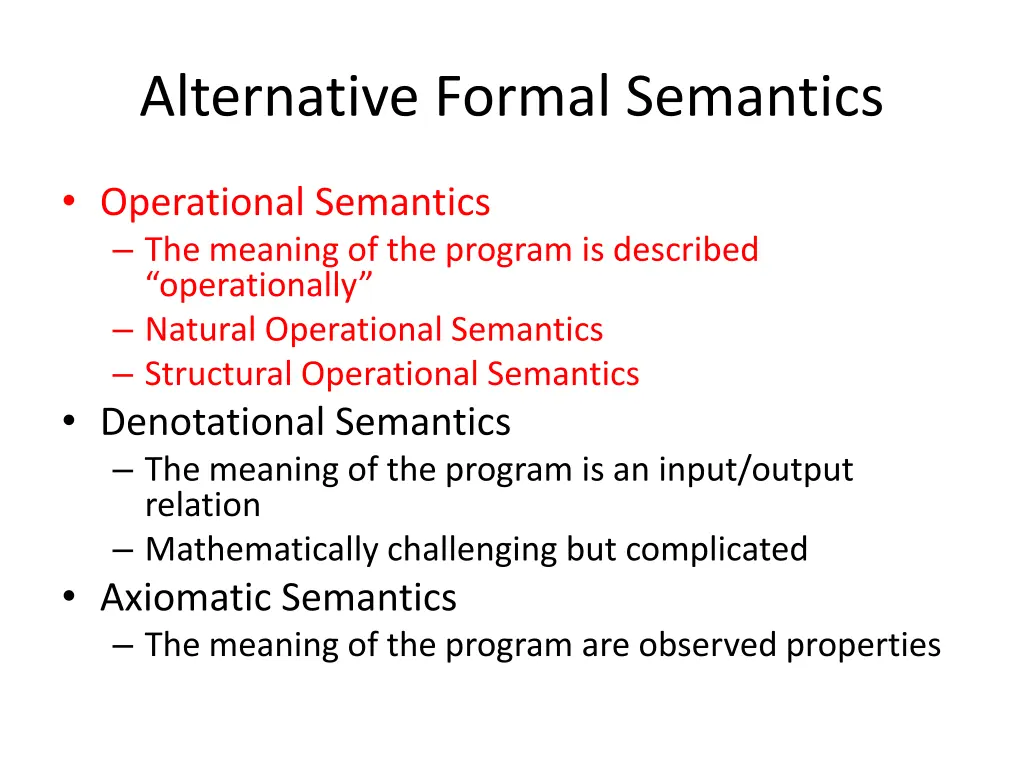 alternative formal semantics