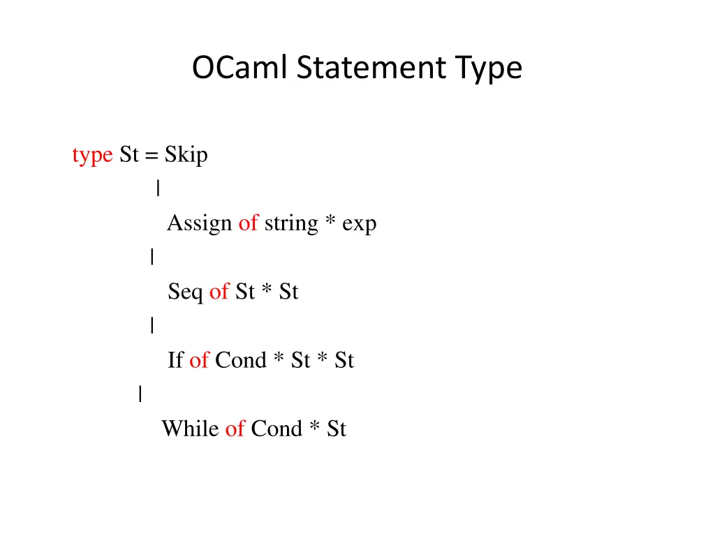 ocaml statement type