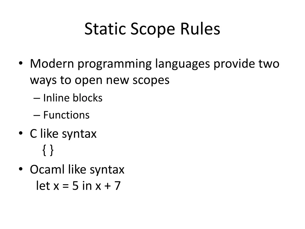 static scope rules