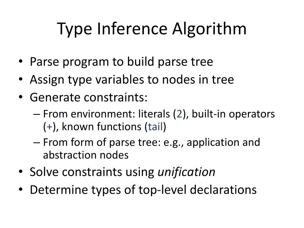type inference algorithm