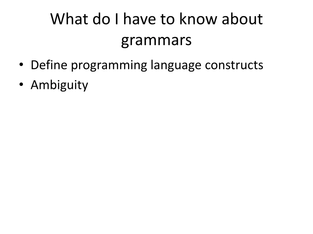 what do i have to know about grammars
