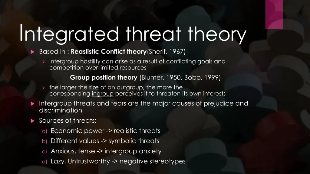 i ntegrated threat theory based in reaslistic