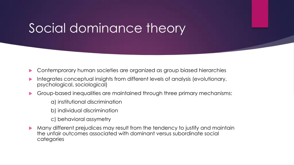 social dominance theory