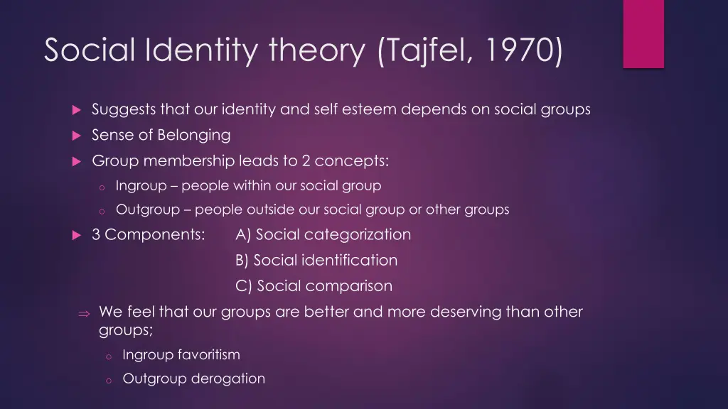 social identity theory tajfel 1970