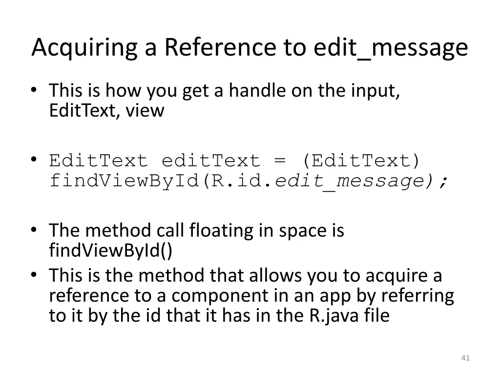 acquiring a reference to edit message