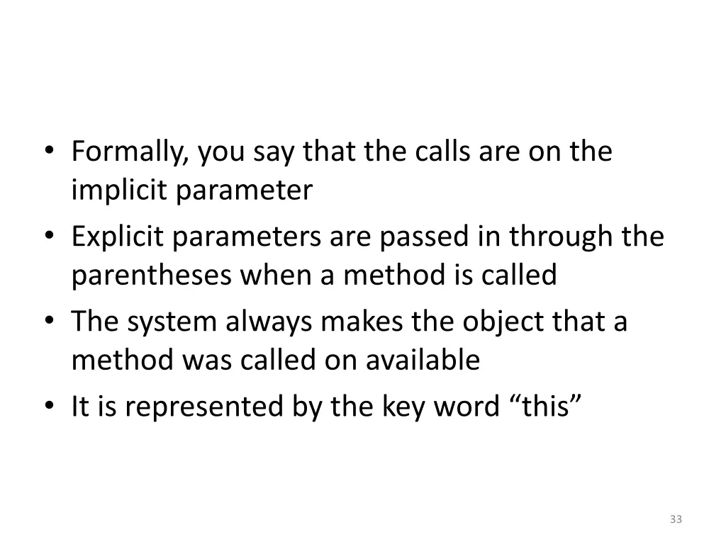 formally you say that the calls
