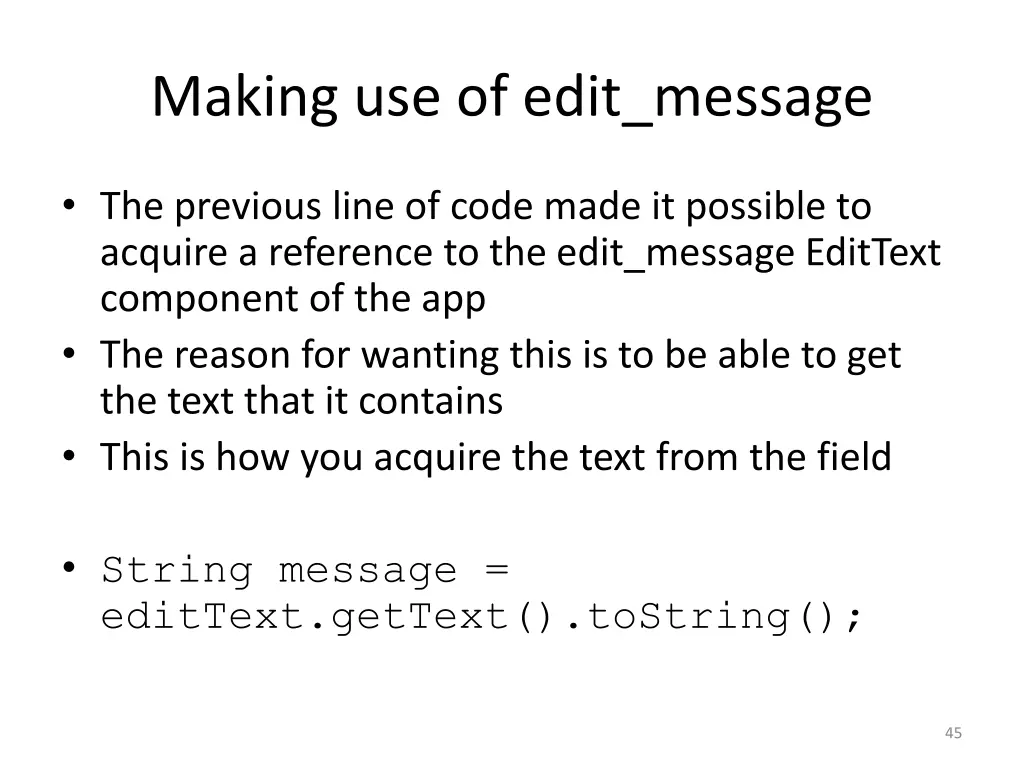 making use of edit message