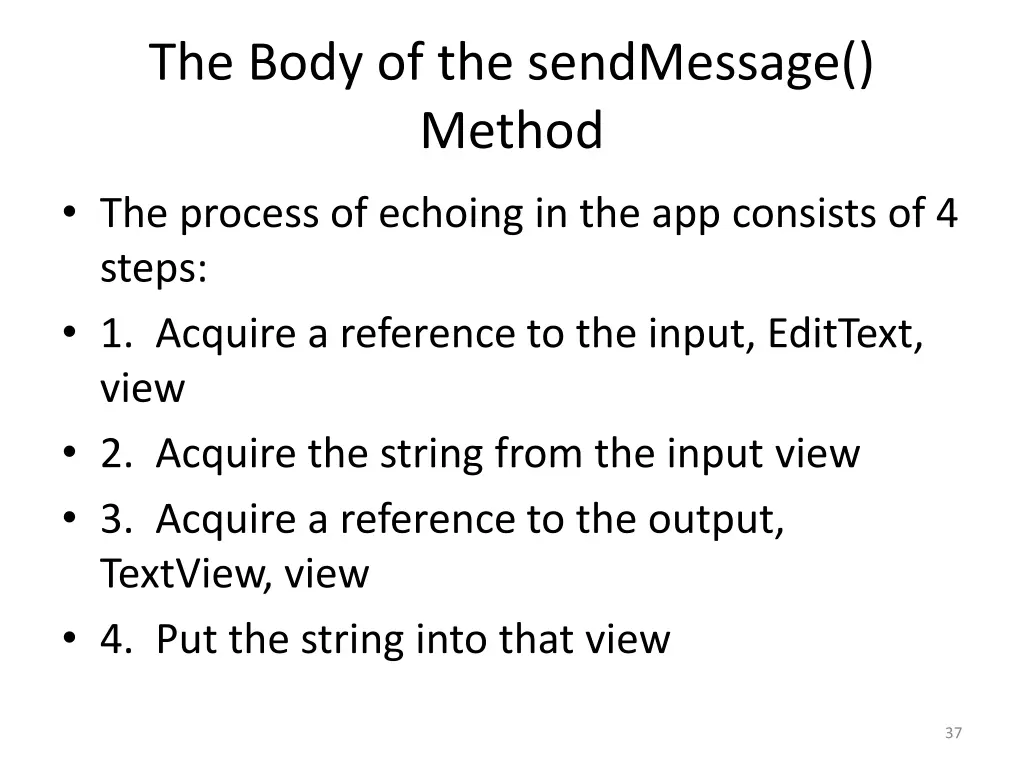 the body of the sendmessage method