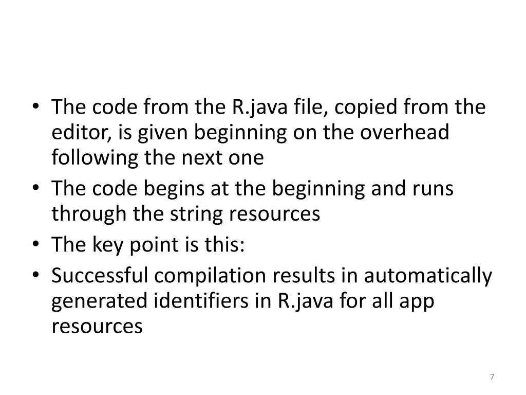 the code from the r java file copied from