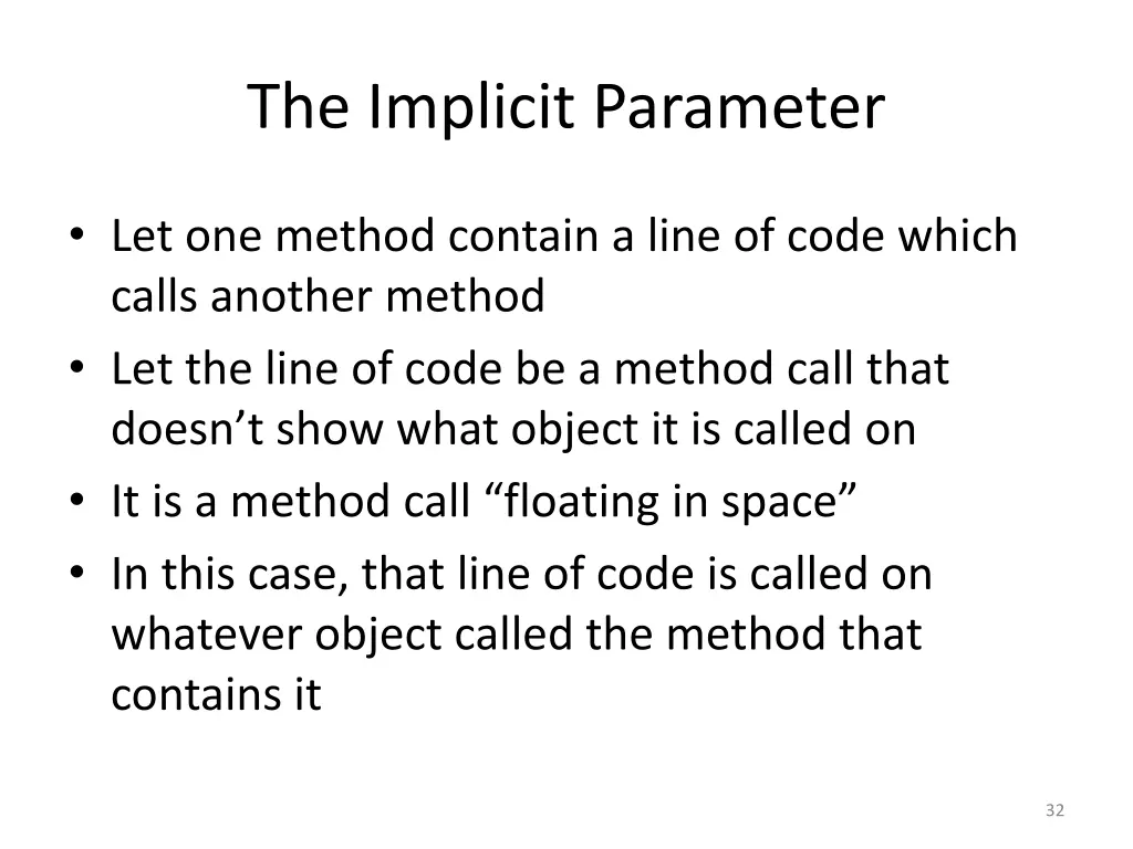 the implicit parameter