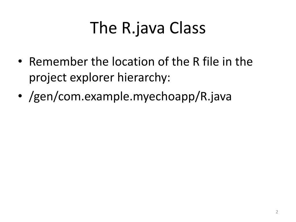 the r java class