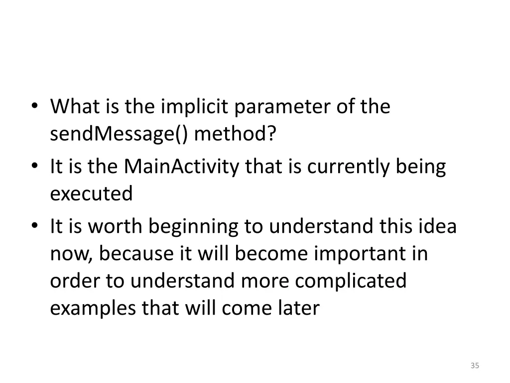 what is the implicit parameter of the sendmessage
