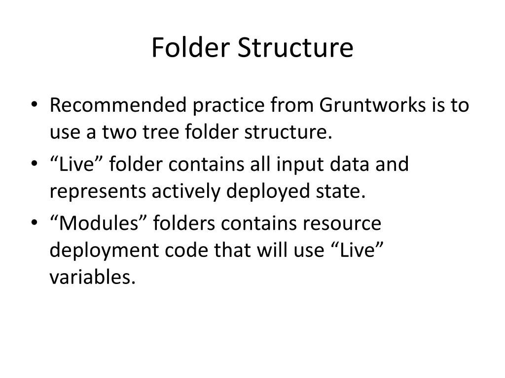 folder structure