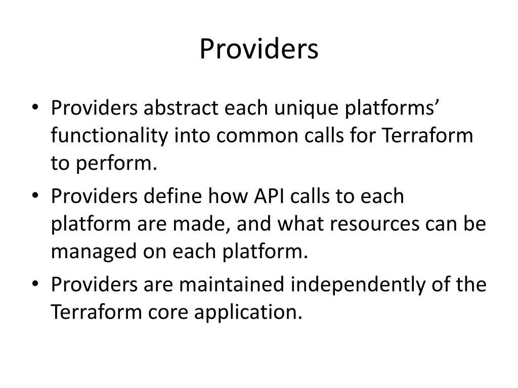 providers