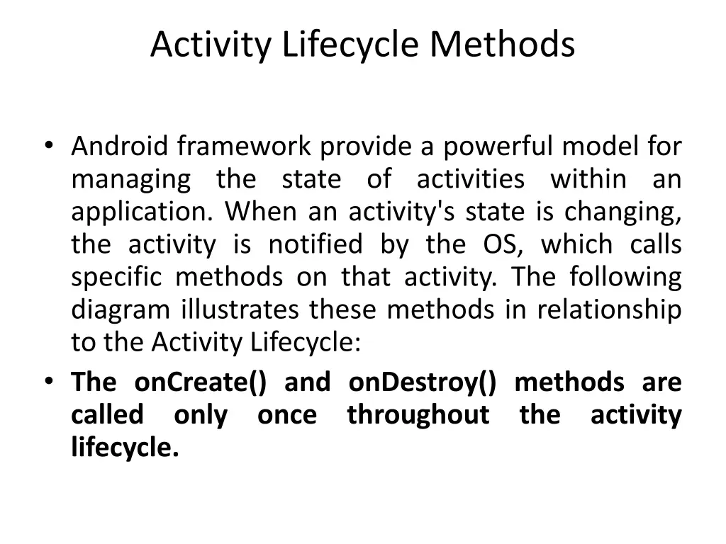 activity lifecycle methods