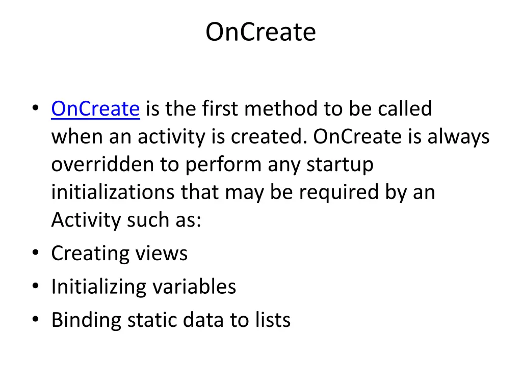 oncreate