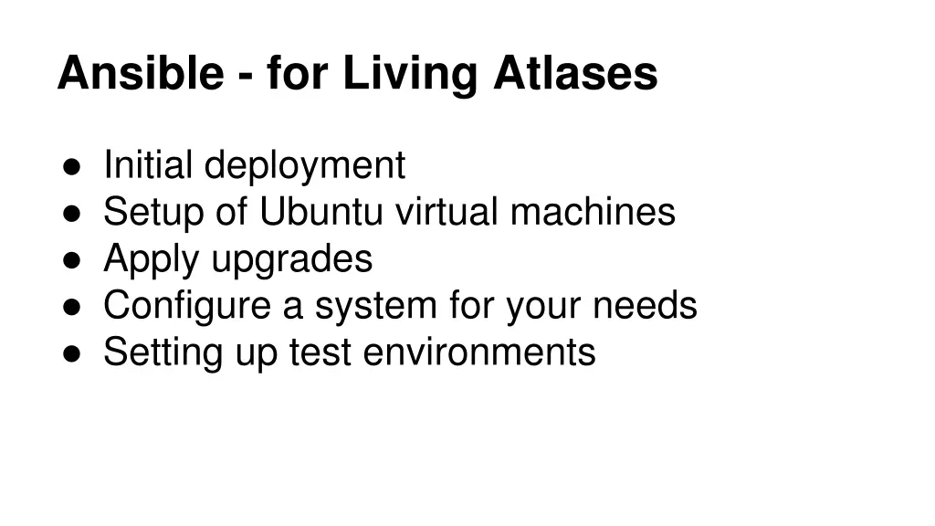 ansible for living atlases