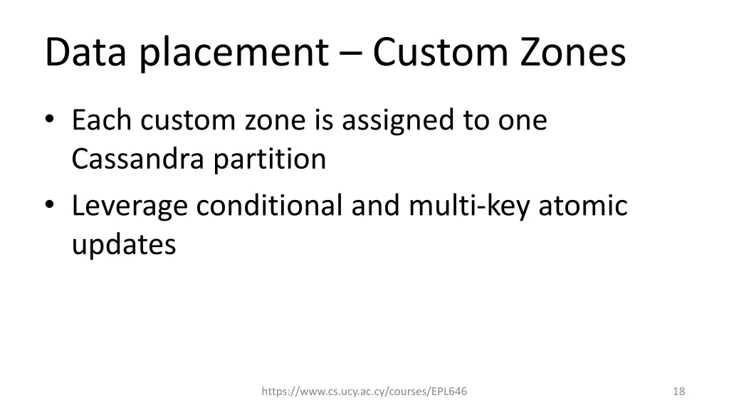 data placement custom zones