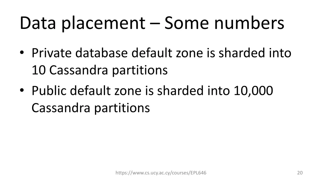 data placement some numbers