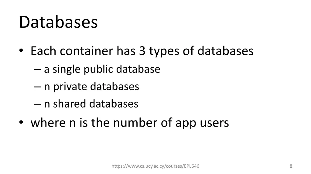 databases