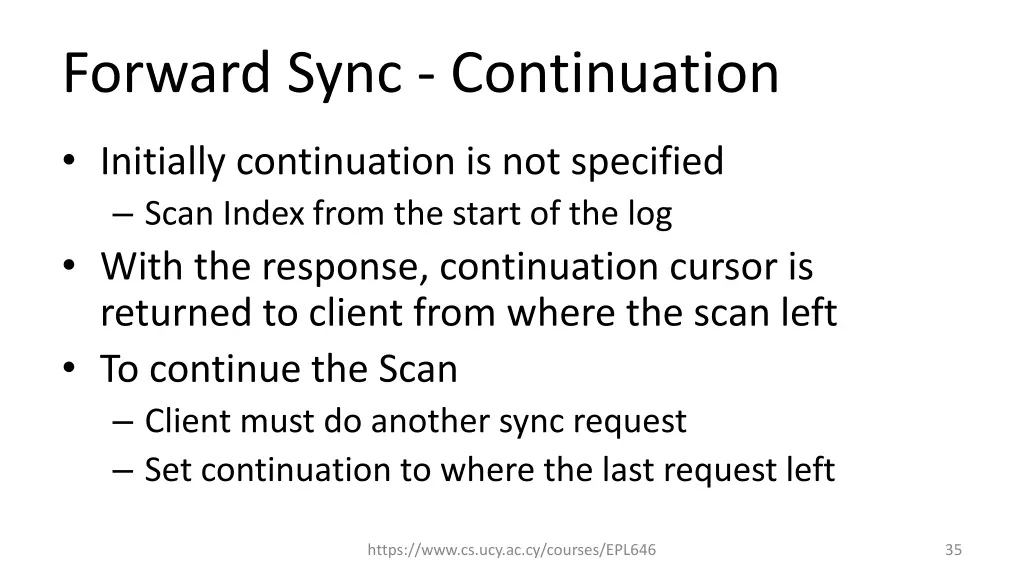 forward sync continuation