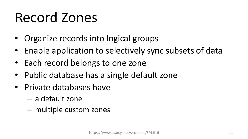 record zones