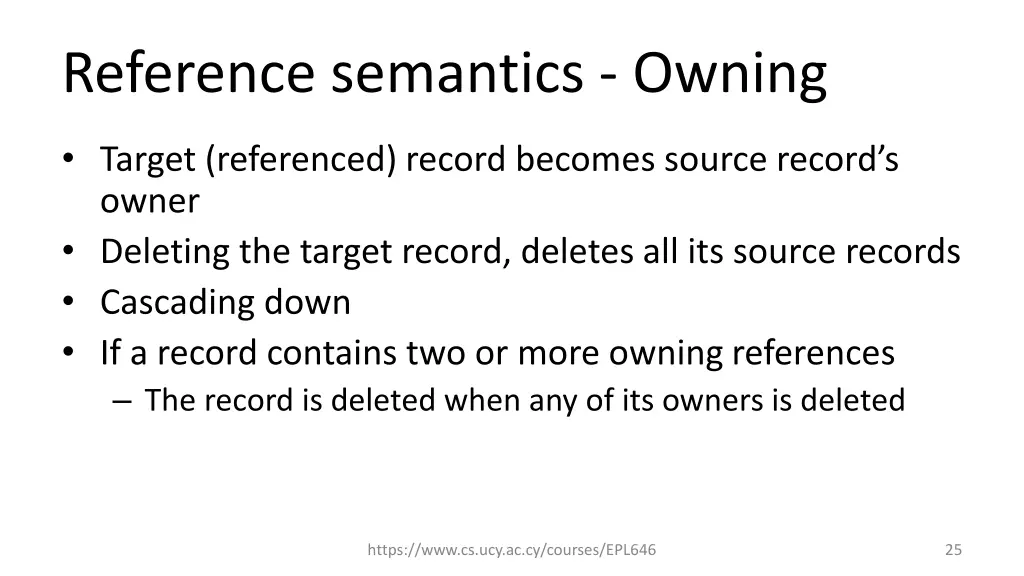 reference semantics owning