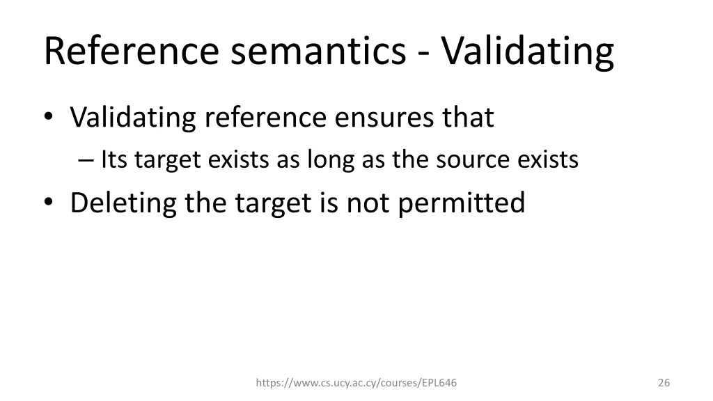 reference semantics validating