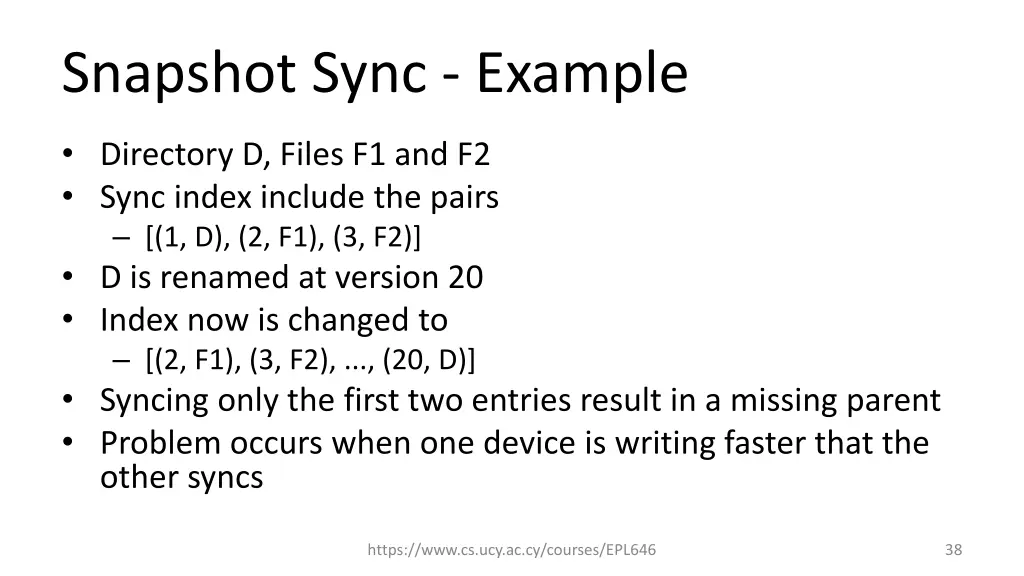 snapshot sync example