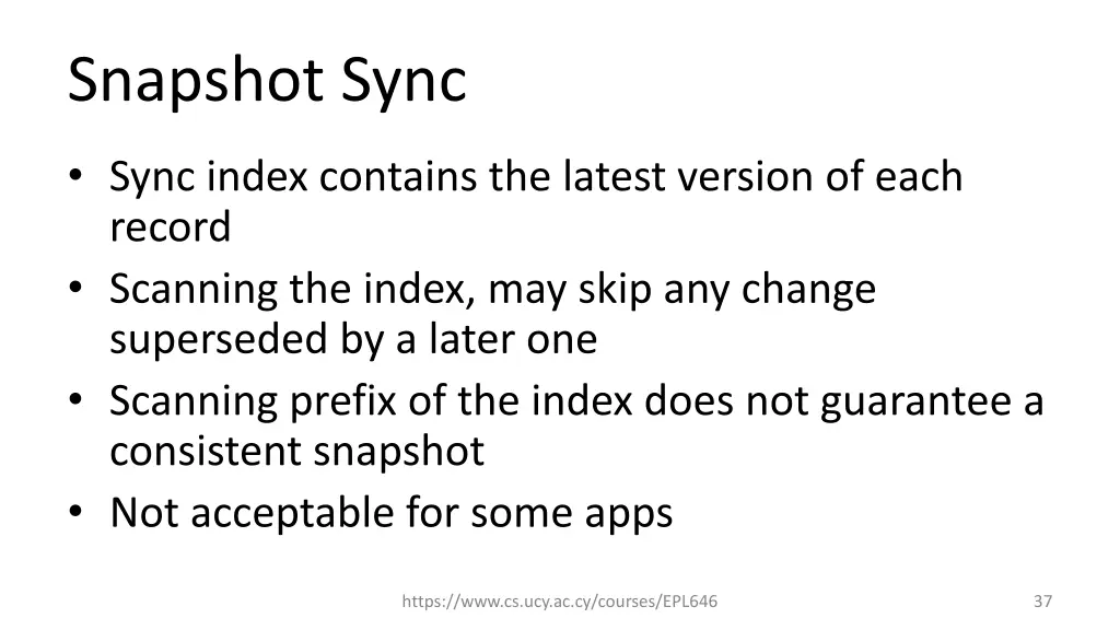 snapshot sync