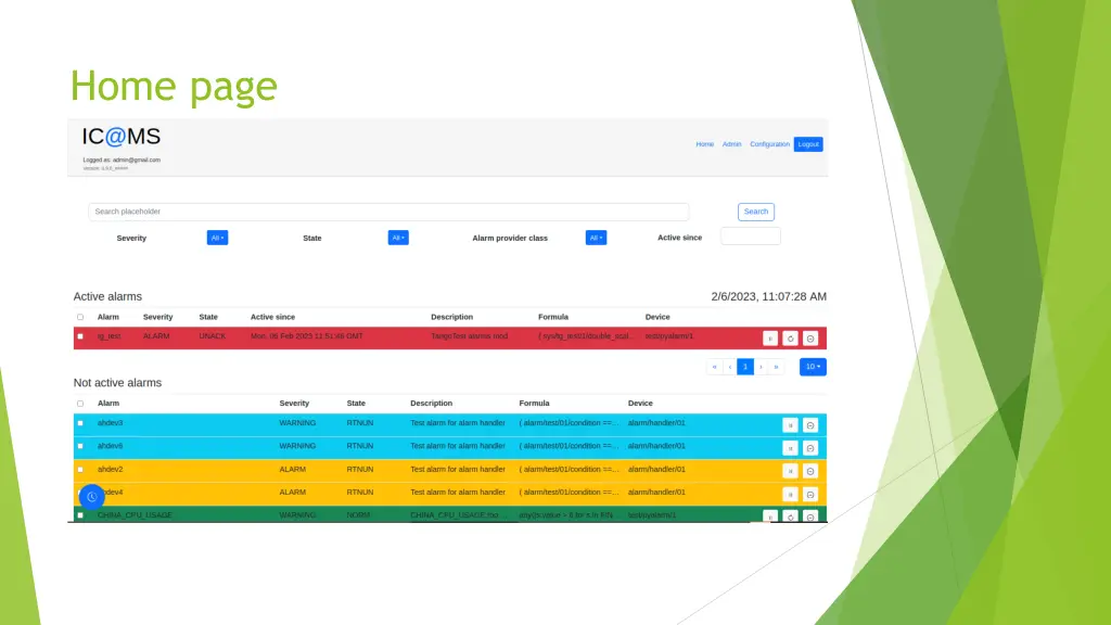 home page